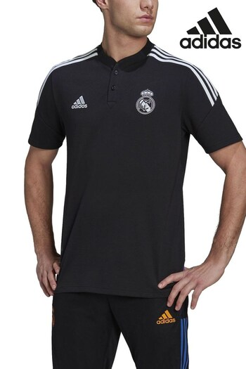 adidas Black Real Madrid Training Polo Czarny Shirt (493558) | £43