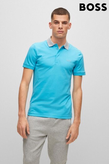 BOSS Blue Paule 1 Slim Fit Logo Polo Shirt (4935J7) | £99