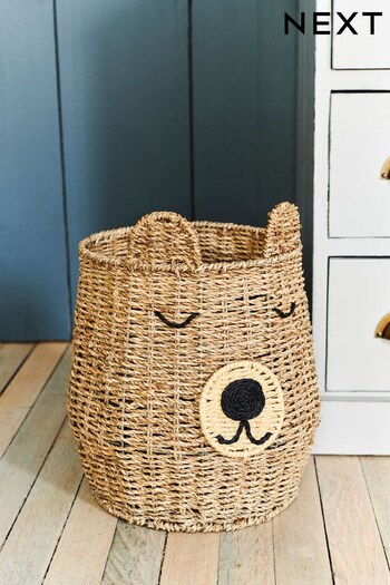 Natural Woven Bear Storage Basket (493724) | £32