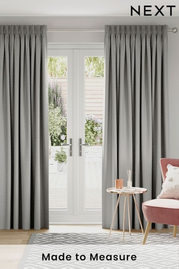 Grey Chenille Square Made to Measure Curtains (493735) | £44