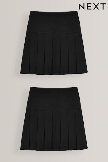 Black Longer Length Pleat Skirts 2 Pack (3-16yrs) (493743) | £12 - £22