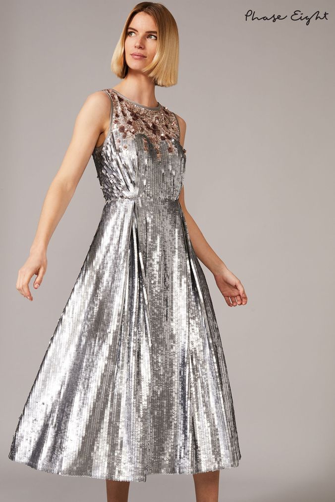 Metallic a line dress top