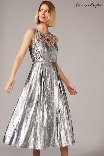 Phase Eight Metallic Lainey Shimmer Sequin Midi Dress (493746) | £325