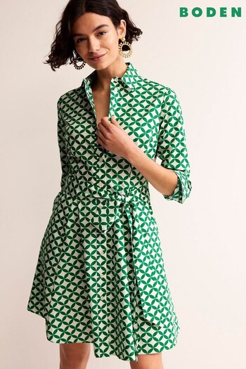 Boden Green Amy Cotton Short Shirt Dress (493944) | £98