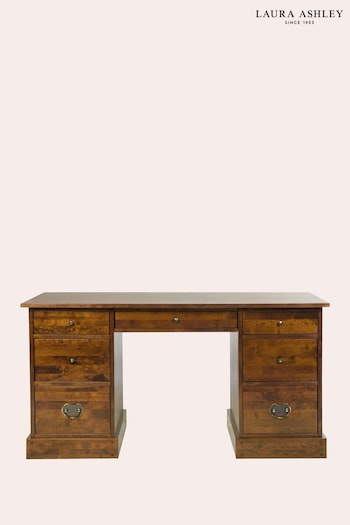 Laura Ashley Dark Chestnut Garrat 7 Drawer Desk (494008) | £1,095