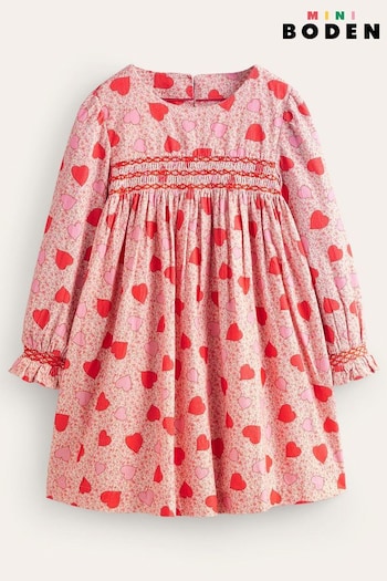 Boden Pink Cord Smocked Dress (494129) | £37 - £42
