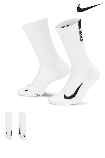 Nike White/Black Multiplier Crew Socks 2 Pack (494161) | £17