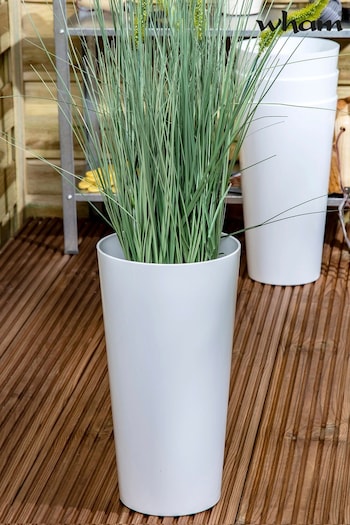 Wham Set of 4 White Garden Studio 18cm Tall Round Plastic Planters (494871) | £20