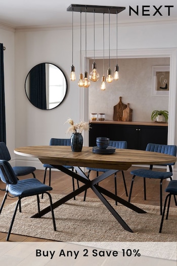 Dark Bronx Oak Effect Round 6 to 8 Seater Extending Dining Table (495144) | £499