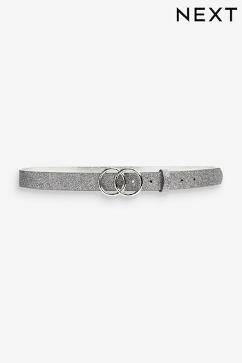 Silver Double Circle Buckle Glitter Belt (495620) | £12