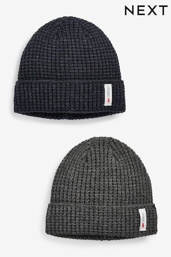 Navy Blue/Grey Thinsulate™ Beanie cap Hats 2 Pack (495889) | £14