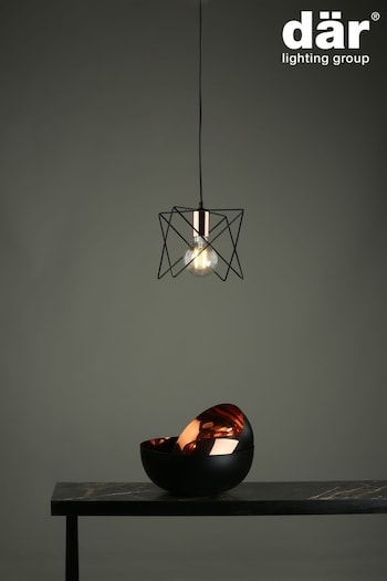 Dar Lighting Black Midi Ceiling Light Pendant (496701) | £49
