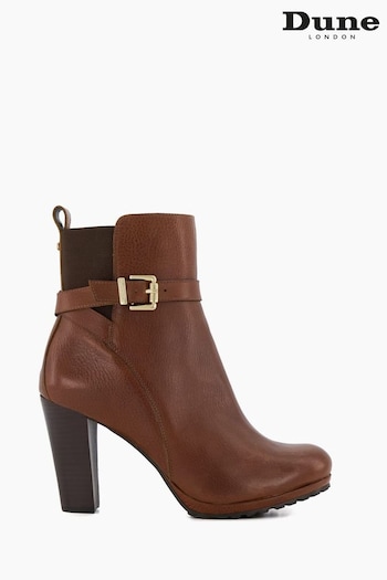 Dune London Brown Orielle Elasticated Buckle Ankle Boots (496726) | £60