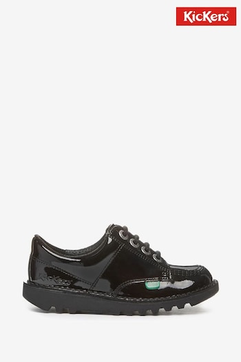 Kickers Youth Kick Lo Patent Leather Black Shoes Here (496762) | £65