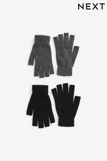 Charcoal Grey/Black Fingerless Essential Gloves 2 Pack (497010) | £8