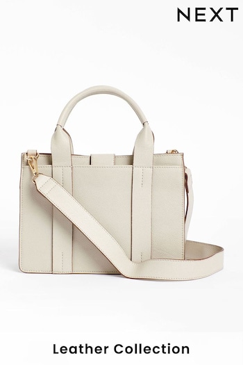 Bone Leather Small Handheld Tote embroidered Bag (497380) | £68