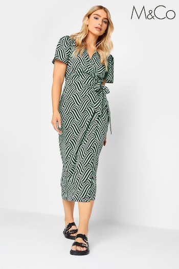 M&Co Green Wrap Dress (499035) | £34