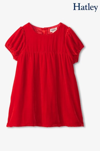 Hatley Red Velvet Christmas Puff Sleeve Dress (499059) | £40