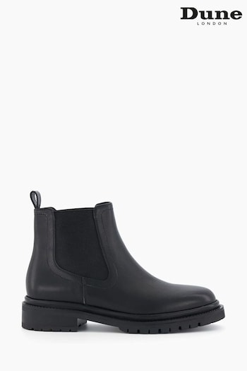 Dune London Perceive Cleated Chelsea Black Boots (499153) | £140
