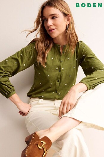Boden Green Marina Embroidered Shirt (499302) | £60