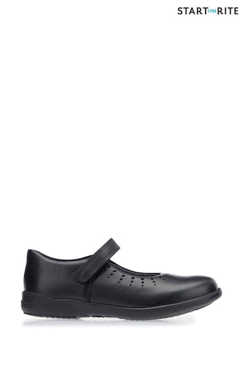 Start-Rite Black Leather Mary Jane Smart School Shoes - F Fit (499428) | £43