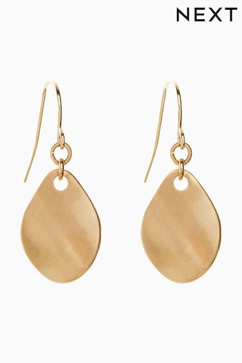 Gold Tone Petal Drop Earrings (499602) | £6