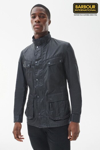 Barbour® International Waxed Cotton Black Jacket (499727) | £219