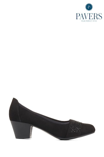 Pavers Ladies Court Smart Black JEANS Shoes (4DR815) | £35