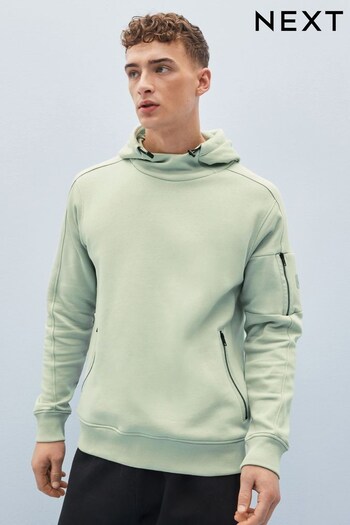 Aqua Blue Overhead Hoodie Cargo Utility (4EB395) | £36