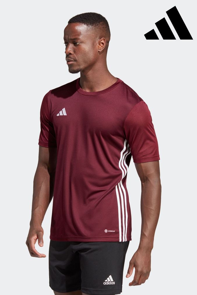 Mens red shop adidas t shirt