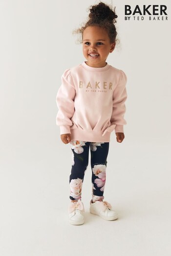 Baker by Ted Baker Pink Bow Sweater and Leggings Set (4JE590) | £32 - £37