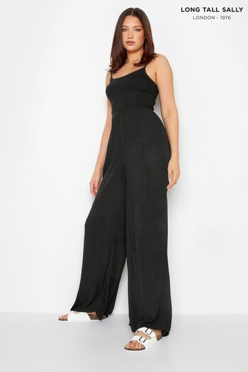 Long Tall Sally Black Crinkle Jumpsuit (4M6805) | £36
