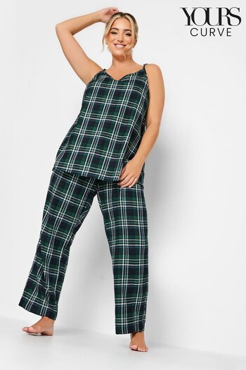 Yours Curve Green Limited Tartan Pyjama Cami (4P0571) | £18