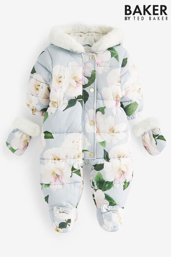 Baker by Ted Baker Shower Resistant Floral Snowsuit With Mittens (4PL724) | £60 - £62