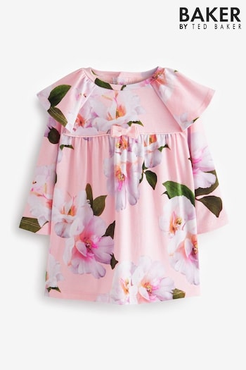 Baker by Ted Baker Pink Floral Jersey Dress (4QJ896) | £25 - £27