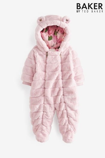 Baker by Ted Baker Pink Fluffy Snowsuit (4QR687) | £55 - £57