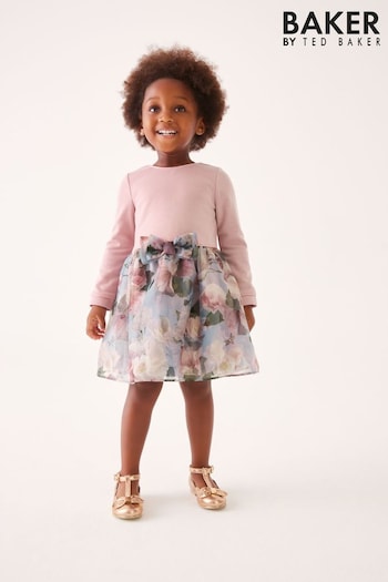 Baker by Ted Baker (0-6yrs) Pink Long Sleeve Organza Dress (4QV400) | £35 - £40