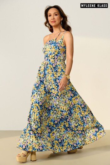 Myleene Klass Floral One Shoulder Pleated Dress (4VJ000) | £75
