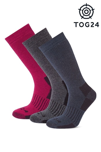 Tog 24 Womens Pink Villach Trek Socks 3 Packs (4X3957) | £30