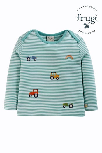 Frugi Green Bobby Embroidered Top (4X9978) | £20 - £22