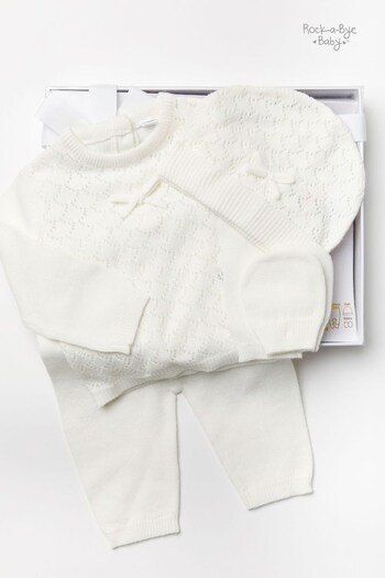 Rock-A-Bye Baby Cream Boutique Knitted 4-Piece Baby Gift Set (500215) | £26