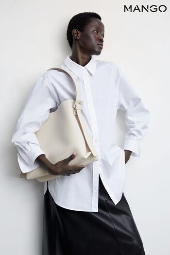 Mango Cotton Long White Shirt (500352) | £36