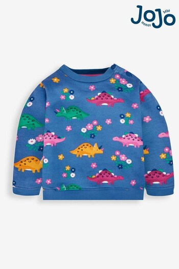 JoJo Maman Bébé Blue Dino Print Sweatshirt (500360) | £22