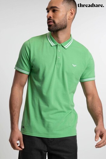 Threadbare Green Classic Denim Turn-Up Polo Shirt (500593) | £20
