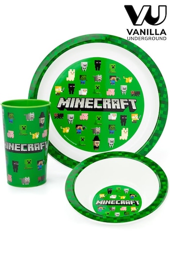 Vanilla Underground Green Minecraft Kids Licensed Dinnerware Set (500664) | £16