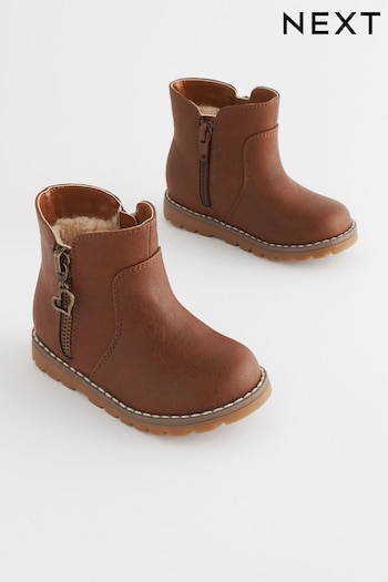 Tan Brown Wide Fit (G) Chelsea Zip Ankle Boots (500929) | £27 - £31