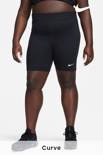Nike Black Curve Sportswear finish Classics High-Waisted 8" Cycling Shorts (501353) | £28