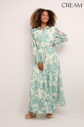 Cream Natural Samira Long Sleeve Maxi Dress (501455) | £120