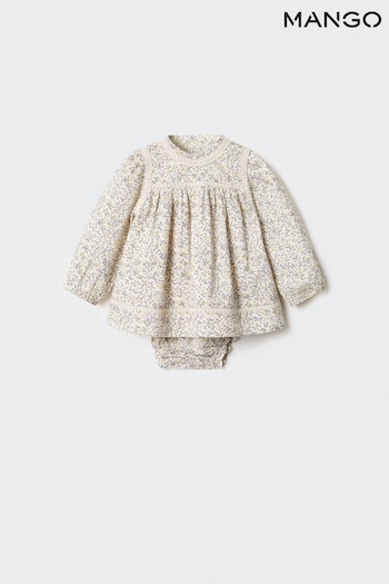 Mango Cream Printed Lace Dress (502019) | £26