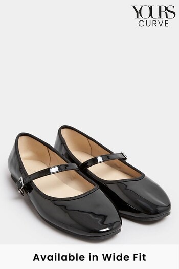 Yours Curve Black Wide Fit Extra-Wide Fit Mary Jane Shoes (502073) | £24